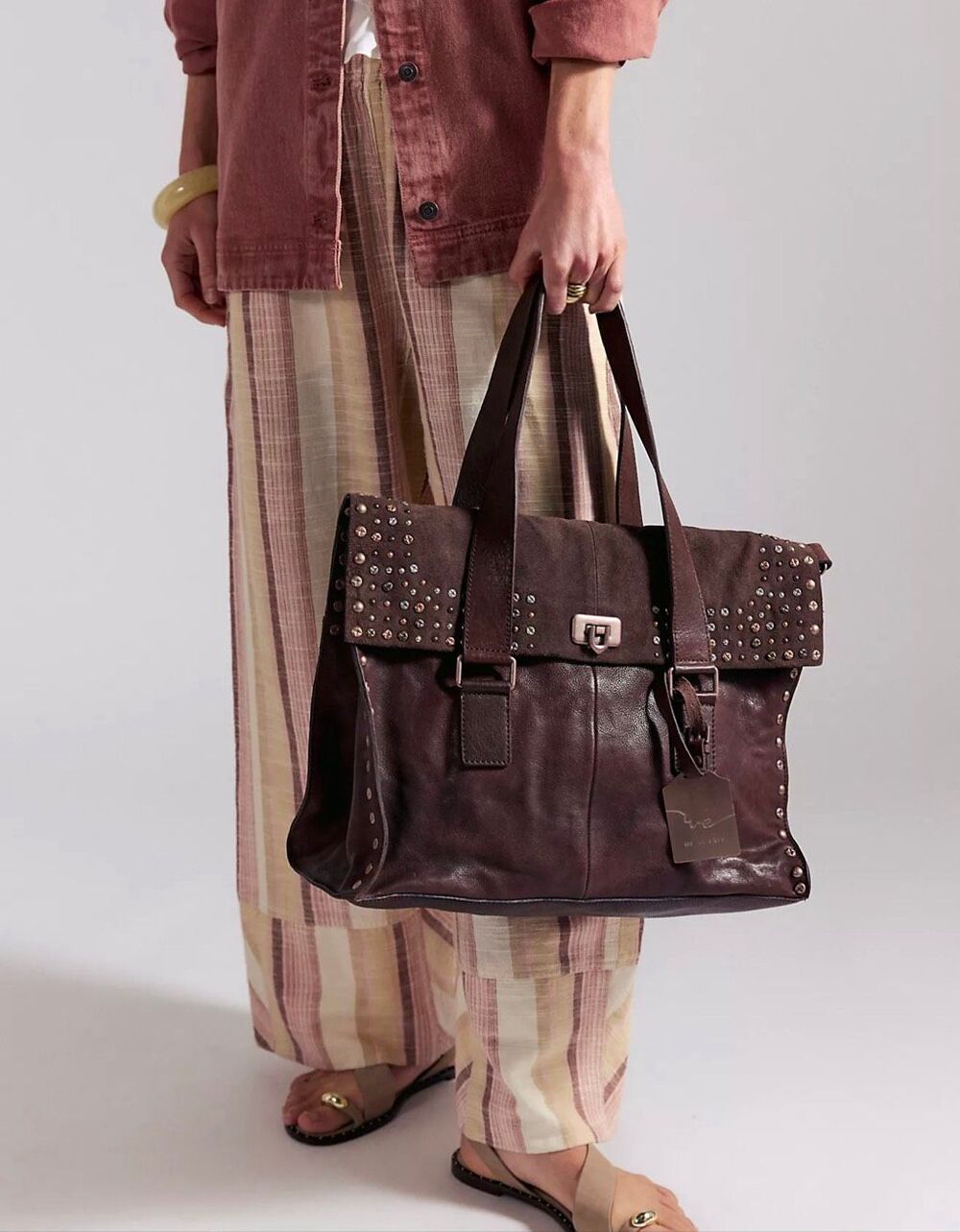 Free People We The Free Shay Stud Tote Brown